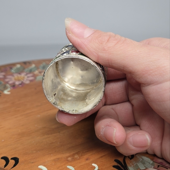 Antique‎ Berber Kabyle Moroccan Enameled Pill Boxes Folk Art Filigree Silver - Picture 5 of 17